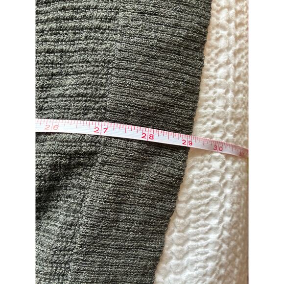 Eileen Fisher Cardigan M Gray Linen Blend Waffle Open Front Pockets Quiet Luxury - Picture 11 of 11